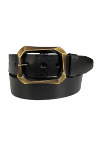 %100 Hakiki Deri, Efsane Gold Fırçalı Tokalı, Siyah Kadın Kot Kemeri 4 cm - Görsel 3