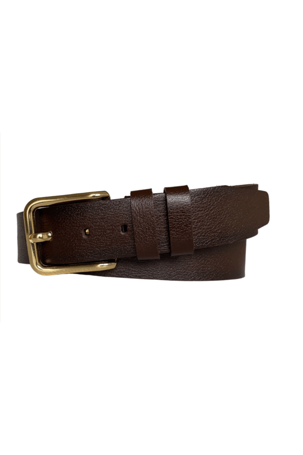 %100 Hakiki Deri, Gold Tokalı Koyu Kahverengi Kadın Kot Kemeri 4 cm - Görsel 8