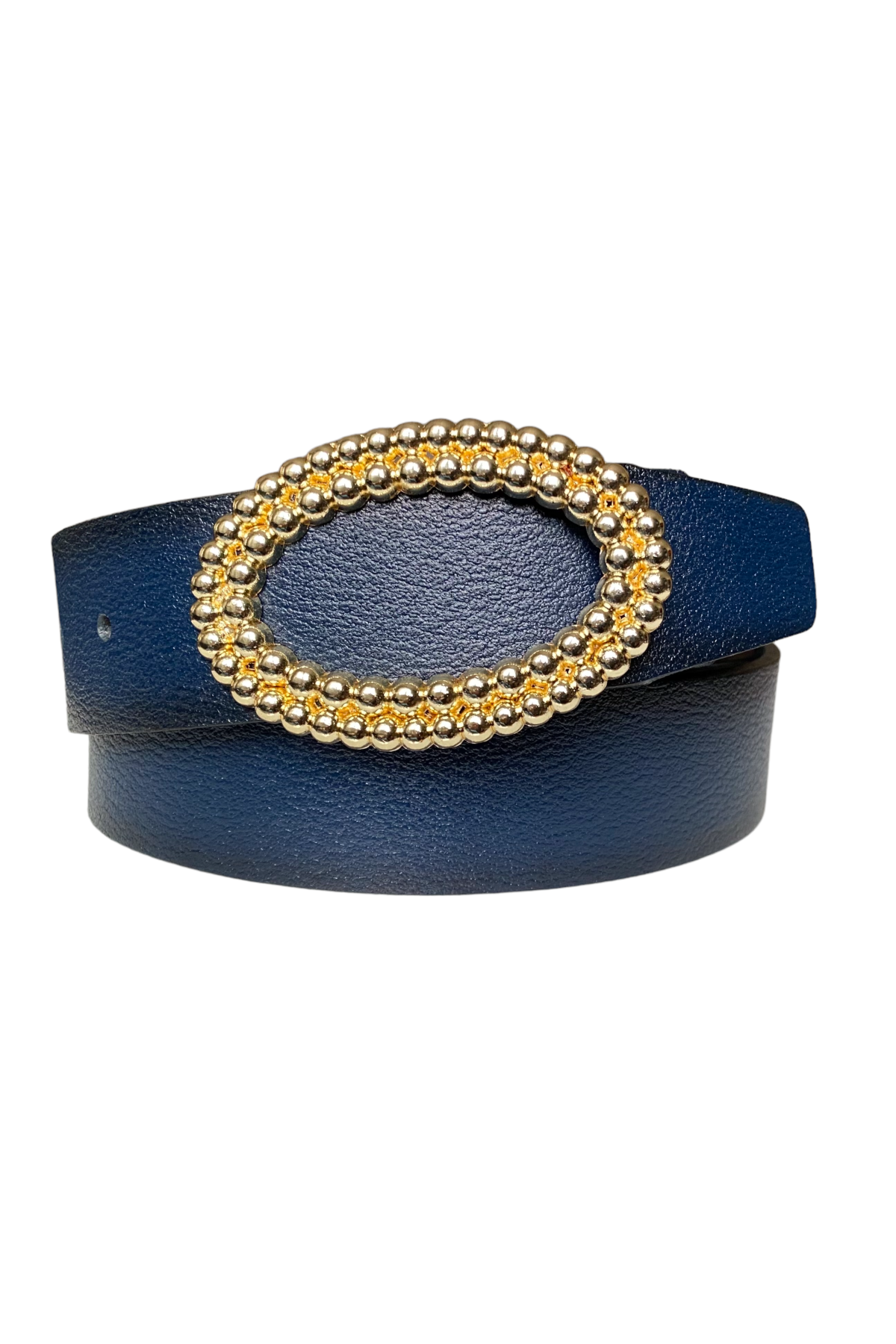 Laci-byn-75-1.png %100 Hakiki Deri, Gold Oval Tokalı Lacivert Kadın Kot Kemeri 4 cm - Görsel 1