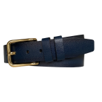 %100 Hakiki Deri, Gold Tokalı Lacivert Kadın Kot Kemeri 4 cm