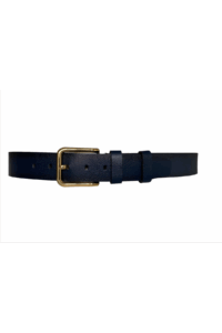 %100 Hakiki Deri, Gold Tokalı Lacivert Kadın Kot Kemeri 4 cm - Görsel 3