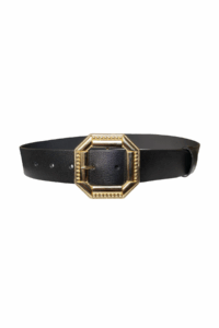 %100 Hakiki Deri, Gold Tokalı Siyah Kadın Kot Kemeri 4 cm - Görsel 2