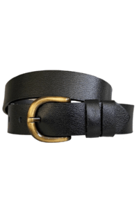 %100 Hakiki Deri, Efsane Gold Fırçalı Tokalı, Siyah Kadın Kot Kemeri 4 cm - Görsel 3