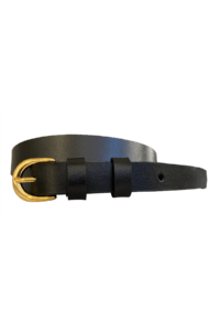 %100 Hakiki Deri Gold Tokalı Siyah Çok İnce Kadın Kemeri, 1.8 cm
