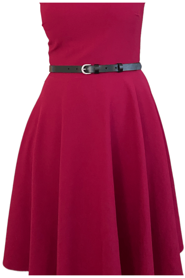 %100 Hakiki Deri Gümüş Tokalı Siyah Çok İnce Kadın Kemeri, 1.8 cm - Görsel 7