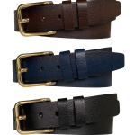 %100 Hakiki Deri 3'lü Set 4 cm Tek Parça Kadın Kot Kemeri Siyah, Lacivert, Koyu Kahverengi
