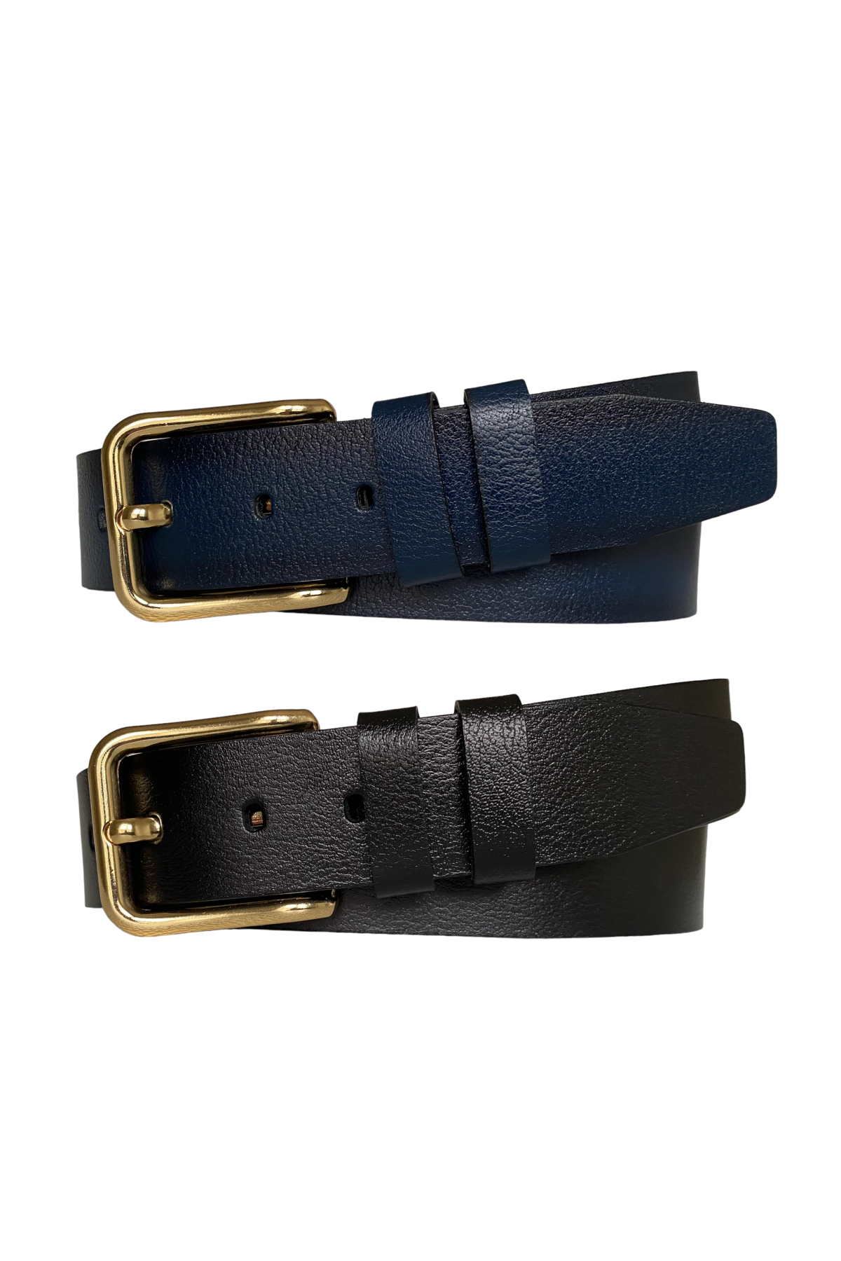 sl1.png %100 Hakiki Deri 2'li Set 4 cm Tek Parça Kadın Kot Kemeri Siyah, Lacivert - Görsel 1