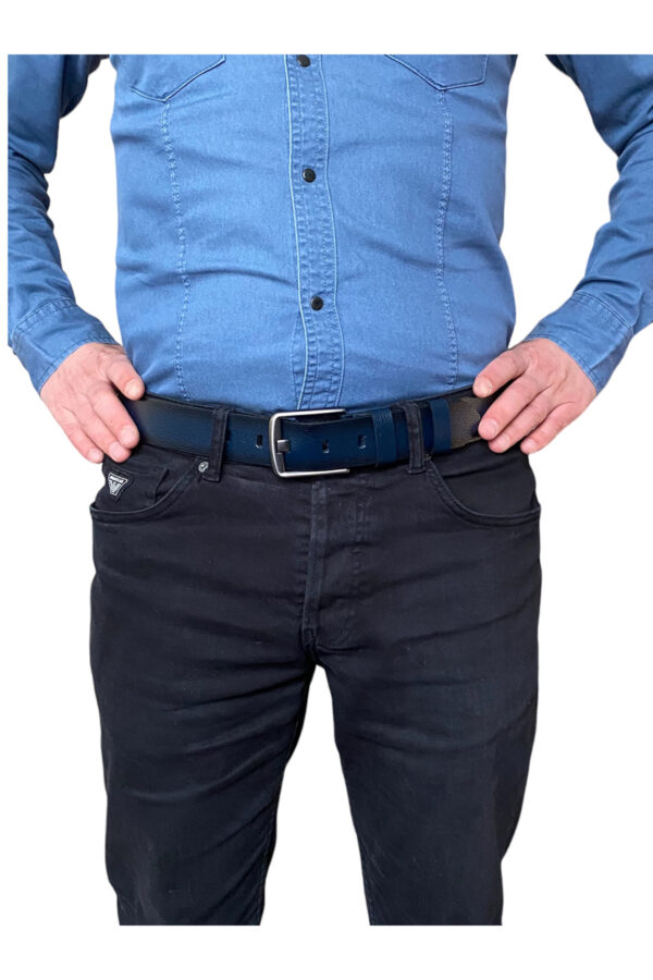 %100 Hakiki Deri, Efsane Füme Geniş Dilli; Siyah, Koyu Kahverengi, Lacivert 3'lü Set Kemer 4 cm - Görsel 3