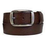 %100 Hakiki Deri, Efsane Füme Oval Tokalı; Koyu Kahverengi Kemer 4 cm