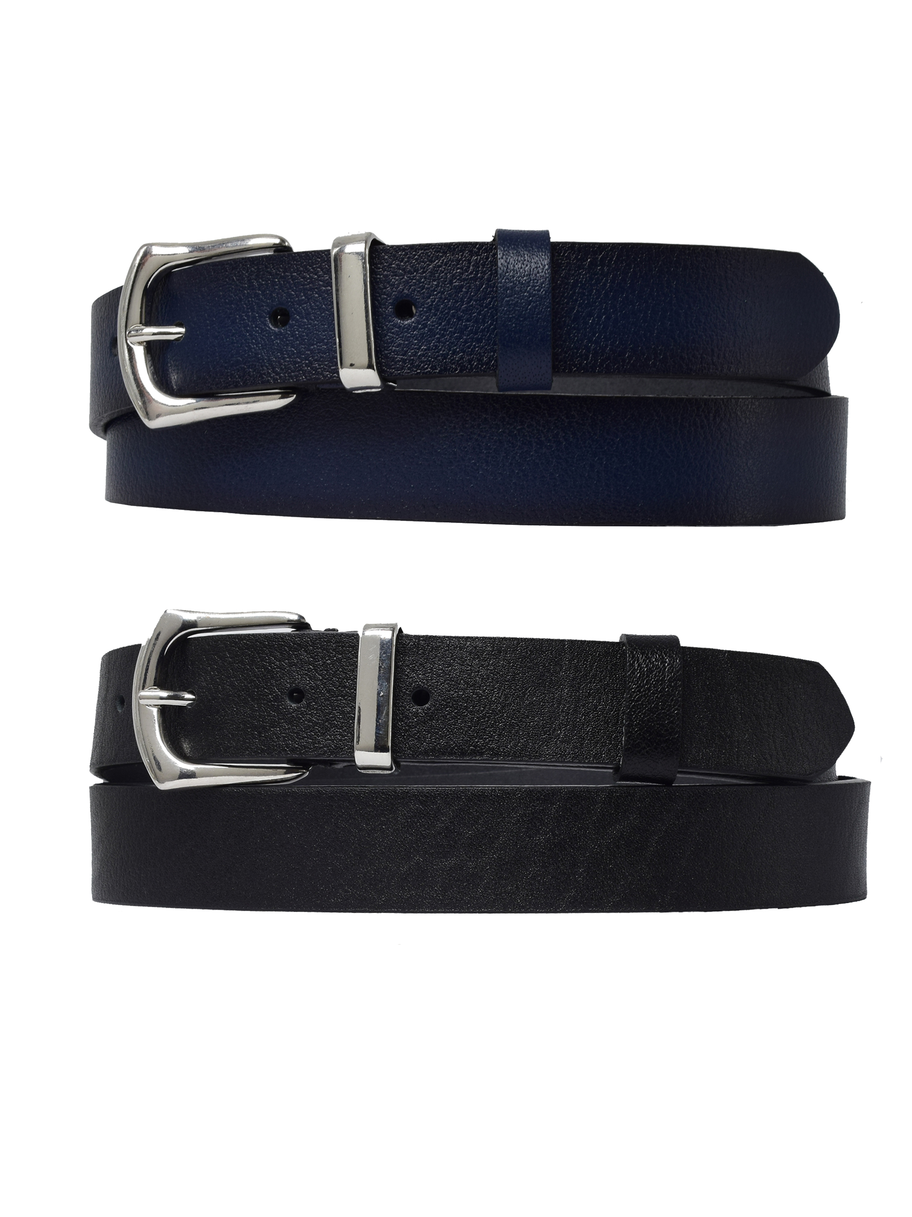 2LI-3cm-KD-41-GUMUS.Tk_.-SI.LACI-2.jpg %100 Hakiki Deri Gümüş Tokalı, Metal Köprülü 2'li Set Siyah, Lacivert Kadın Kemeri, 3 cm - Görsel 1
