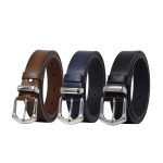%100 Hakiki Deri 3'lü Set Siyah, Lacivert, kahverengi Kadın Kemeri, 3 cm