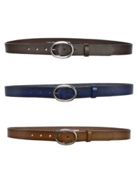 %100 Hakiki Deri Mat Oval Tokalı 3'lü set Lacivert, Açık ve koyu Kahverengi, Kadın Kemeri, 3 cm - Görsel 5