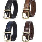 %100 Hakiki Deri Gold Tokalı, Metal Köprülü 4'lü Set Kadın Kemeri, 3 cm