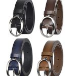 %100 Hakiki Deri Mat Gümüş Oval Tokalı 4'lü set Kadın Kemeri, 3 cm