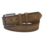 %100 Hakiki Deri Süet Vizon Rengi Kemer 4 cm