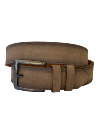 %100 Hakiki Deri Süet Vizon Rengi Kemer 4 cm - Görsel 3