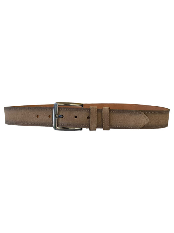 %100 Hakiki Deri Süet Vizon Rengi Kemer 4 cm - Görsel 4