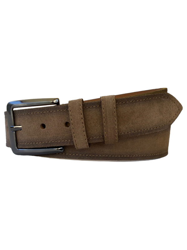 %100 Hakiki Deri Süet Vizon Rengi Kemer 4 cm - Görsel 7