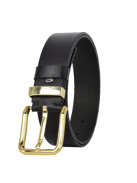 %100 Hakiki Deri Gold Tokalı, Metal Köprülü Siyah Kadın Kot Kemeri, 4 cm