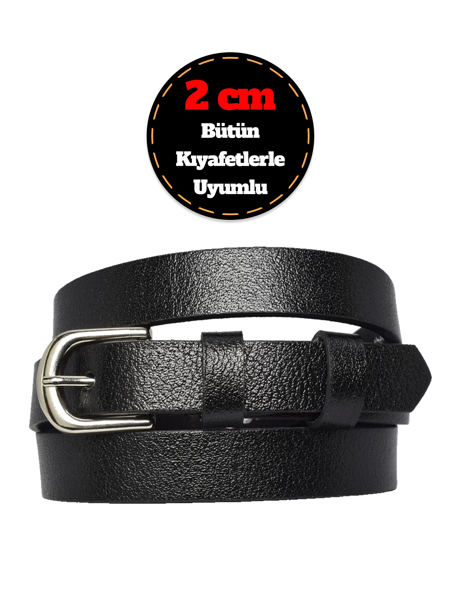 2CM_NORMAL.DUZ_GUMUS_SIYAH-1copy.jpg %100 Hakiki Deri, Gümüş Tokalı İnce 2 cm Siyah Kadın Kemeri; Elbise Kemeri, Pantolon Kemeri_düz - Görsel 1