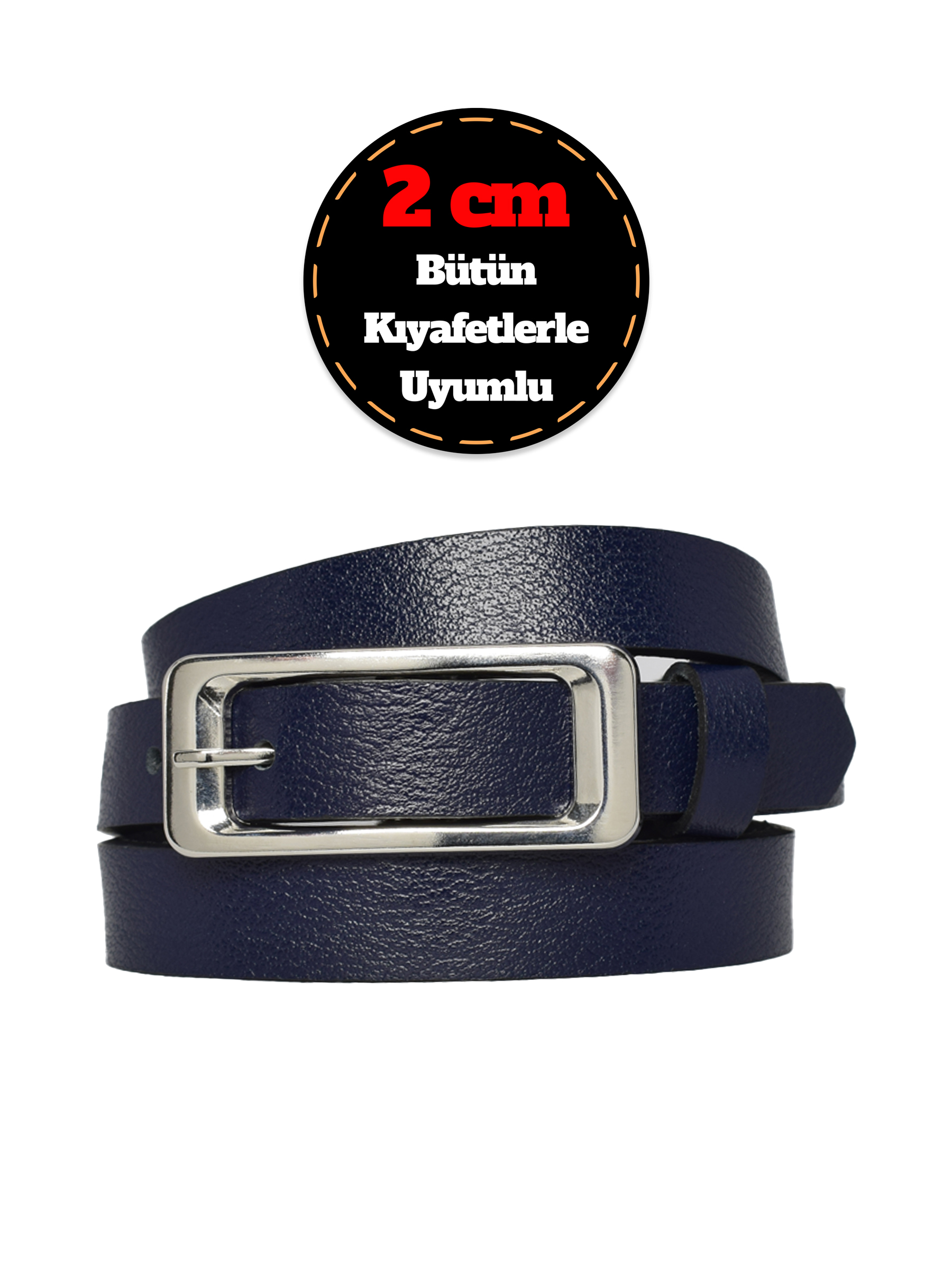 2CM_dikdortgen_gumus_laci-1copy.jpg %100 Hakiki Deri, Gümüş Tokalı İnce 2 cm Lacivert Kadın Kemeri; Elbise Kemeri, Pantolon Kemeri_dikd - Görsel 1