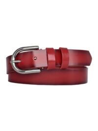 %100 Hakiki Deri, Nikel Tokalı 3 Cm Kırmızı Kadın Kemeri; Elbise, Pantolon Kemeri=3cm-kdn-21