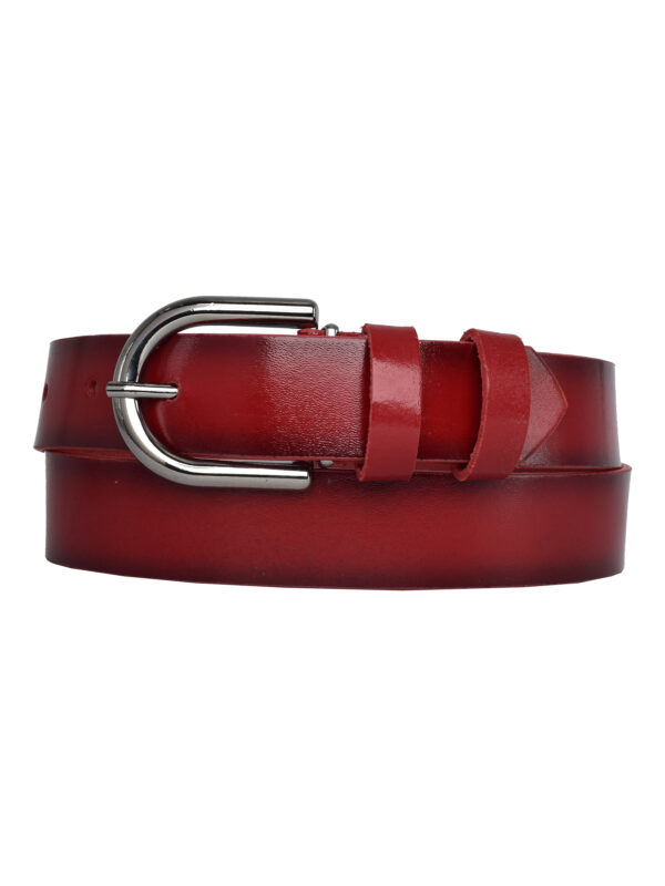 %100 Hakiki Deri, Nikel Tokalı 3 Cm Kırmızı Kadın Kemeri; Elbise, Pantolon Kemeri=3cm-kdn-21 - Görsel 5