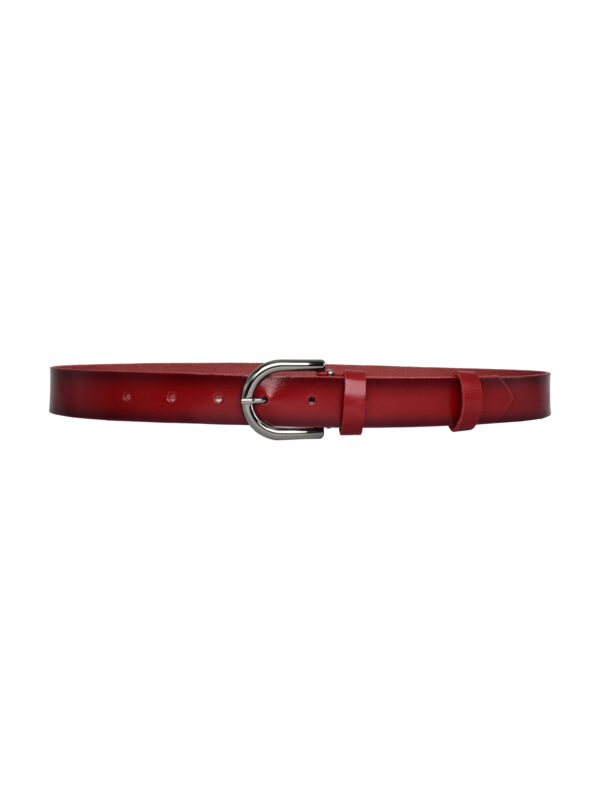 %100 Hakiki Deri, Nikel Tokalı 3 Cm Kırmızı Kadın Kemeri; Elbise, Pantolon Kemeri=3cm-kdn-21 - Görsel 6