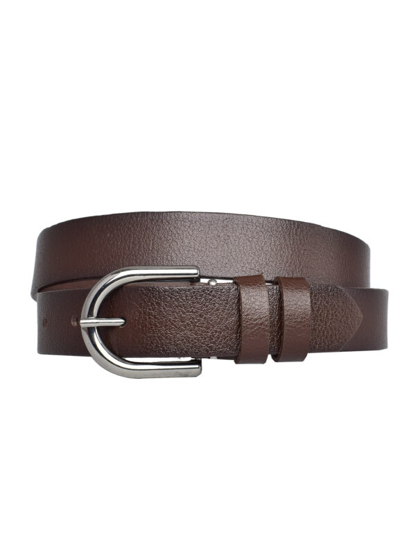 %100 Hakiki Deri, Nikel Tokalı 3 Cm Koyu Kahverengi Kadın Kemeri; Elbise, Pantolon Kemeri=3cm-kdn-21 - Görsel 4