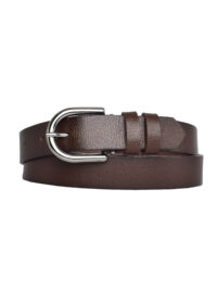 %100 Hakiki Deri, Nikel Tokalı 3 Cm Koyu Kahverengi Kadın Kemeri; Elbise, Pantolon Kemeri=3cm-kdn-21 - Görsel 5