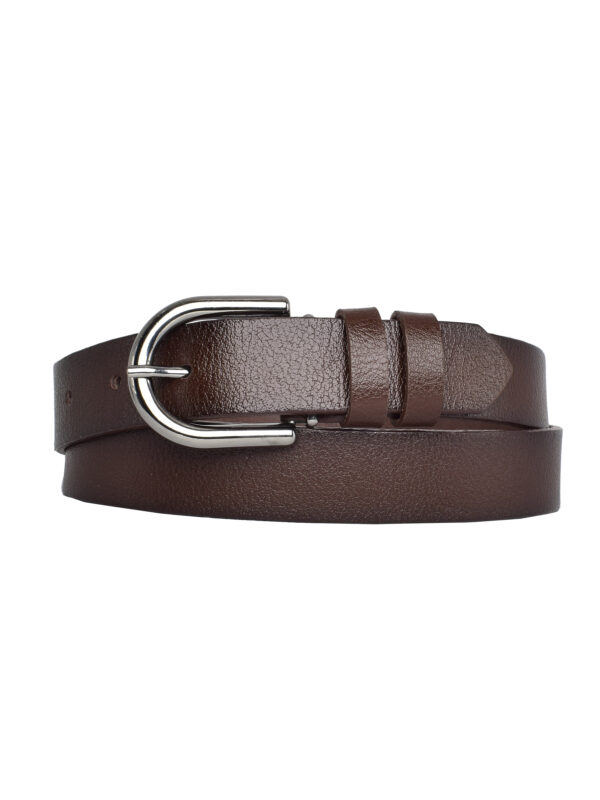 %100 Hakiki Deri, Nikel Tokalı 3 Cm Koyu Kahverengi Kadın Kemeri; Elbise, Pantolon Kemeri=3cm-kdn-21 - Görsel 5