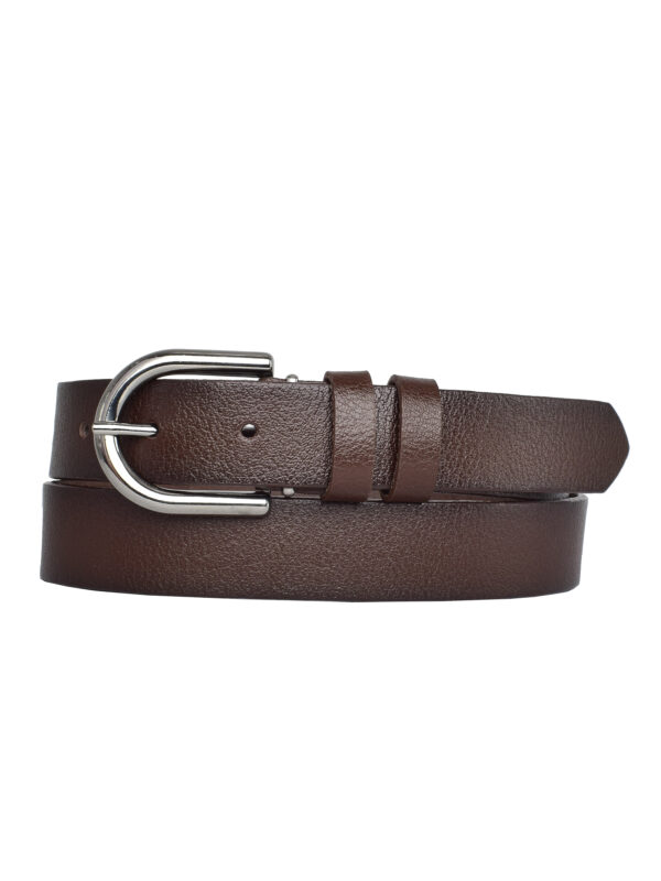 %100 Hakiki Deri, Nikel Tokalı 3 Cm Koyu Kahverengi Kadın Kemeri; Elbise, Pantolon Kemeri=3cm-kdn-21 - Görsel 6