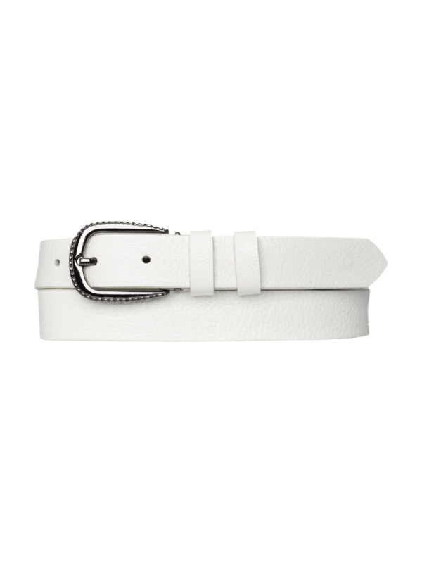 %100 Hakiki Deri Nikel Tokalı Süt Beyaz Ince Kadın Kemeri, 3 Cm=3cm-kdn-30 - Görsel 5