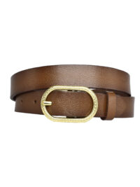 %100 Hakiki Deri, Gold Oval Tokalı 3 Cm Kahverengi Kadın Kemeri; Elbise, Pantolon Kemeri=3cm-kdn-32 - Görsel 4