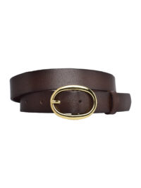 %100 Hakiki Deri, Gold Tokalı 3 Cm Koyu Kahverengi Kadın Kemeri; Elbise, Pantolon Kemeri=3cm-kdn-36 - Görsel 4