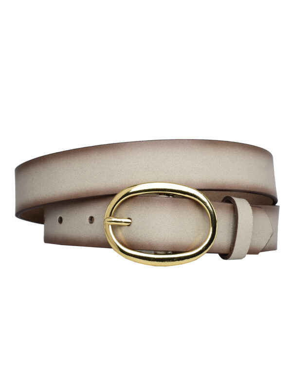 %100 Hakiki Deri, Gold Oval Tokalı 3 Cm Vizon Kadın Kemeri; Elbise, Pantolon Kemeri=3cm-kdn-36 - Görsel 3