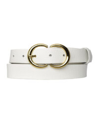 %100 Hakiki Deri Gold C? Tokalı Süt Beyaz Ince Kadın Kemeri, 3cm=3cm-kdn-37 - Görsel 5