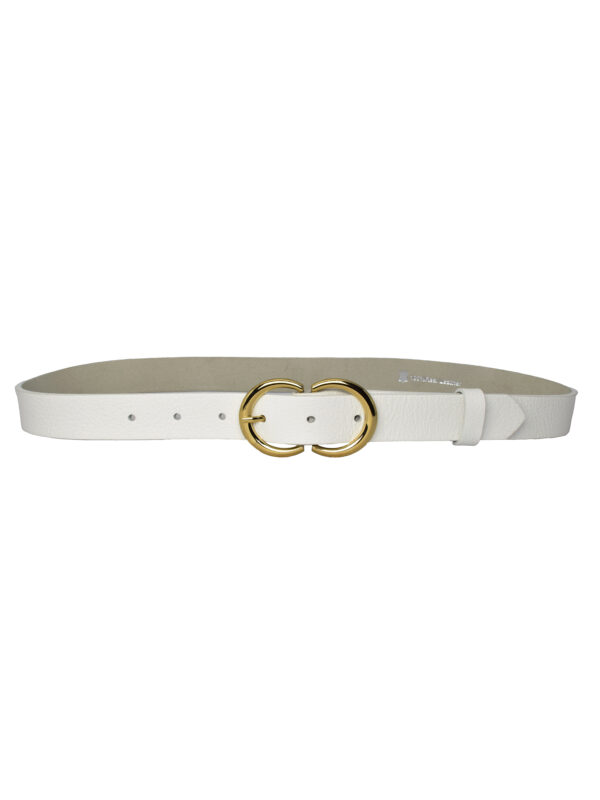 %100 Hakiki Deri Gold C? Tokalı Süt Beyaz Ince Kadın Kemeri, 3cm=3cm-kdn-37 - Görsel 6