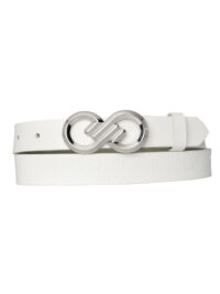 %100 Hakiki Deri, Gümüş Tokalı 3 Cm Süt Beyaz Kadın Kemeri; Elbise, Pantolon Kemeri=3cm-kdn-44