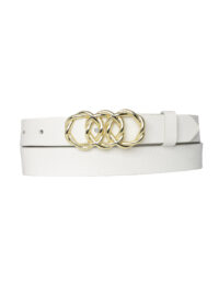 %100 Hakiki Deri, Gold Örgü Tokalı 3 Cm Süt Beyaz Kadın Kemeri; Elbise, Pantolon Kemeri=3cm-kdn-45 - Görsel 5