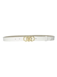 %100 Hakiki Deri, Gold Örgü Tokalı 3 Cm Süt Beyaz Kadın Kemeri; Elbise, Pantolon Kemeri=3cm-kdn-45 - Görsel 7
