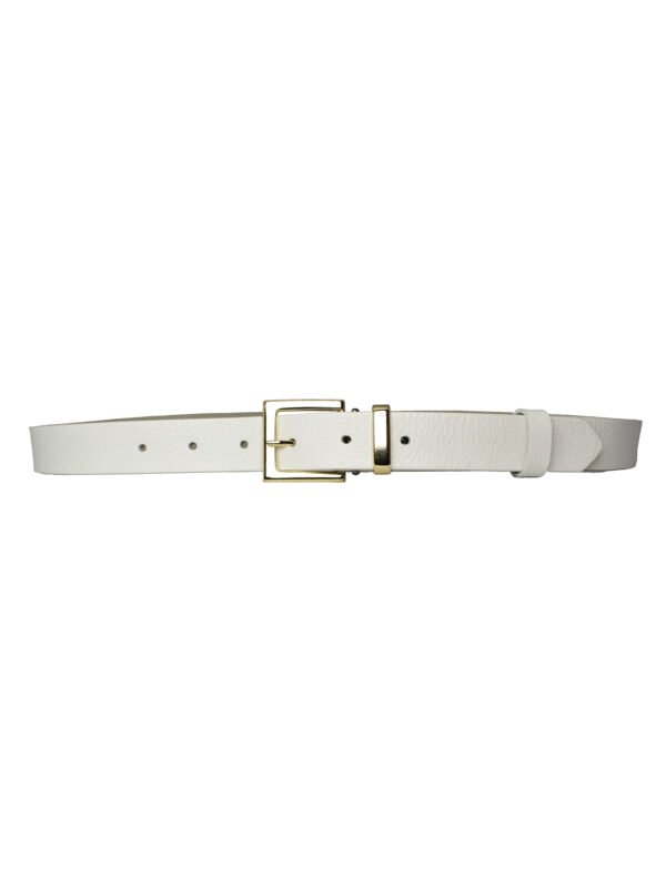 %100 Hakiki Deri, Gold Takım Tokalı 3 Cm Süt Beyaz Kadın Kemeri; Elbise, Pantolon Kemeri=3cm-kdn-47 - Görsel 6