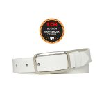 %100 Hakiki Deri, Gümüş Tokalı Süt Beyaz 3 cm Kadın Kemeri, Pantolon Kemeri, Şort Kemeri 3cmkdn50