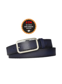 %100 Hakiki Deri, Gümüş Tokalı Lacivert 3 cm Kadın Kemeri, Pantolon Kemeri, Şort Kemeri 3cmkdn50