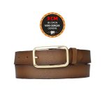 %100 Hakiki Deri, Gold Tokalı Kahverengi 3 cm Kadın Kemeri, Pantolon Kemeri, Şort Kemeri 3cmkdn50