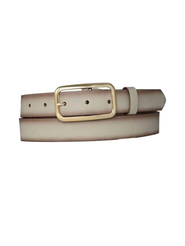 %100 Hakiki Deri, Gold Renk Tokalı Vizon 3 cm Kadın Kemeri, Pantolon Kemeri, Şort Kemeri 3cmkdn50 - Görsel 3