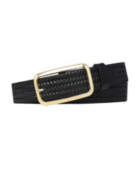 %100 Hakiki Deri, Gold Renk Tokalı Siyah 3 cm Desenli Kadın Kemeri, Pantolon Kemeri, 3cmkdn50 - Görsel 4