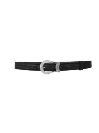 %100 Hakiki Deri Gümüş Tokalı Örgü Desenli Siyah Ince Kadın Kemeri, 3cm=3cm-kdn-26 - Görsel 3