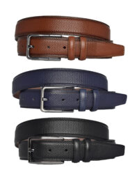 %100 Hakiki Deri, 3'lü Set Siyah, Kızıl Taba, Lacivert Dikişli Kumaş Pant. Kemeri 3.5 Cm_noktalı - Görsel 3