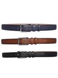 %100 Hakiki Deri, 3'lü Set Siyah, Kızıl Taba, Lacivert Dikişli Kumaş Pant. Kemeri 3.5 Cm_noktalı - Görsel 4